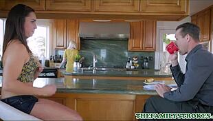 Horny stepdaughter Geneva King fucked to orgasms by stepdad!