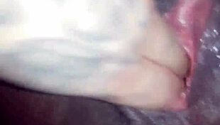 Fingering wet pussy of young black teen slut