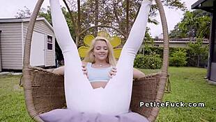 Small tittied blonde teen 18+ spinner bangs with big cock!