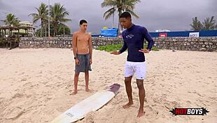 Fucking the naughty surfer's ass in POV style 😈