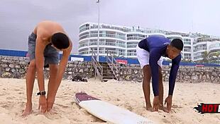 Fucking the naughty surfer's ass in POV style 😈