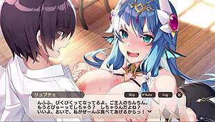 Monster girl TDX gives titty fuck with big tits to cumshot.