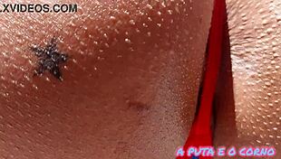 I's showing off to the cuckold at the pool, showing my pussy and ass wanting big dicks from the group.