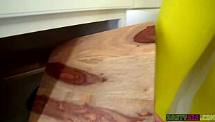 Nasty stepsis Myra moans in doggystyle hint!