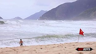 Fucking the naughty surfer's ass in POV style 😈