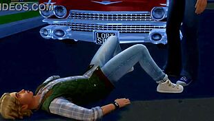 Watch this group blowjob in Sims parody