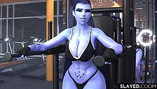 Black Stud Mercilessly Destroys Widowmaker's Pussy With Huge Cock