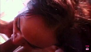 A Delicious Brunette Hottie In Red Lingerie Plays With A Butt Plug And Gets Creampied