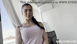 horny big tits babe fucks hard and swallows everything.