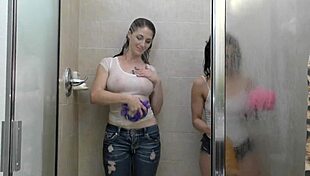 big titty and juicy asses soaking wet in shower.