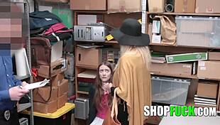 Ffm scared granddaughter and her lustful grandma were fucked for stealing - shopfuck