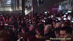 why are these teen lesbians licking on public stage?