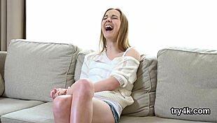 Pretty chick sucks cock in POV, gets tight pussy pounded hard