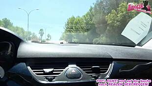 a german blonde teen prostitute offers anal sex in a car on the street