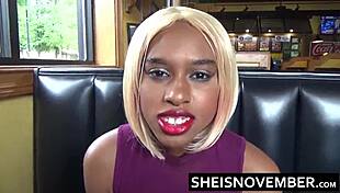 hot black busty black girl msnovember getting face fucked and bj cumshot facial in public bathroom and at cheating husbands living room while wife is at work sheisnovember hd