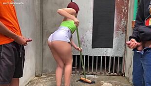 my brazilian maid wore tiny shorts, couldn't resist her