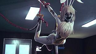 In the anime world, anubis the dogboy and mew the catboy engage in hard sex with a bunnyboy in a sissy crossdress threesome