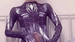 Sexy Gay Teen Masturbates Like Spider-Man