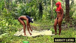 two big dicks bang naughty latina outdoors