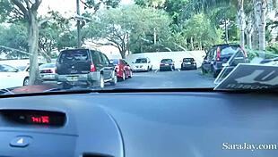 Busty big butt cougar sara jay takes a ride on her driver shaundam. Deepthroat and creampie action in the car.