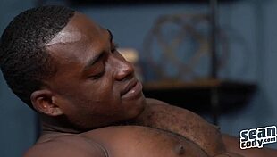 desmond sucking hunk's cock in gay blowjob fantasy