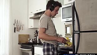 Step Daddy Pounds Twink Roughly In Kitchen Doggy Style