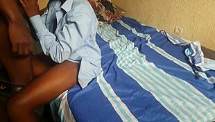 that ebony teen gets fucked hard in this homemade quickie