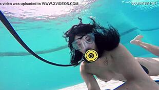 Brita Piskova Masturbates Sensually Underwater in Tight Swimming Pool