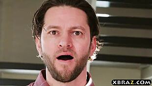 Wow, that latina teen's big natural tits get fucked by an older guy!