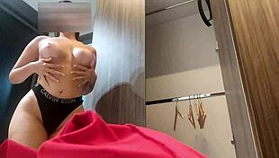 Hidden Camera Catches Hot Latina Stepmom in Tight Leggings