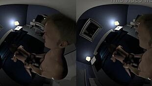 Nylon3D VR180 stereoscopic preview with a monster cock in retro action.