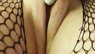 Cody Roy teases Danielle's pussy in fishnets