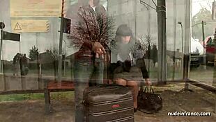 I'm a chubby brunette getting ass fucked in a threeway on a car.