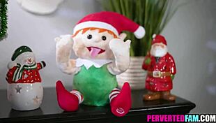 stepsister sucks and fucks stepbrother during christmas holiday taboo encounter.