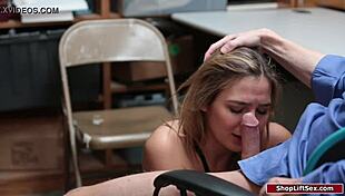 thief seduces officer with deepthroat to escape arrest.