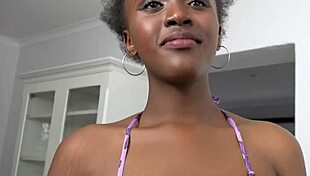 Smooth ebony babe takes on bwc in fake interview - africancasting with riding and sucking