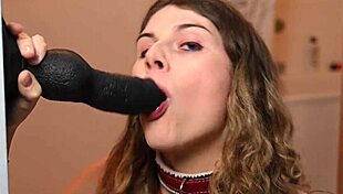 Zeta Paws Performs Dildo Deepthroat And Blowjob Solo