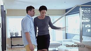 Curly Chocolate Girlfriend Ass Fucked Hard!