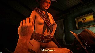 In rdr2 porn, sadie rides john's cock passionately in pov scene without sound