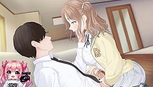 Hot college girl gets a facial while giving a blowjob and riding a dick