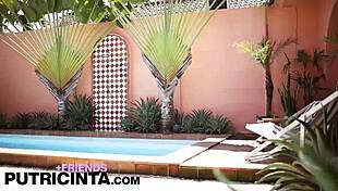 i saw beautiful putri cinta showing her tiny wet pussy by the pool, it was amazing