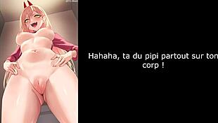 Hentai JOI Featuring Power Chainsawman with Assplay, Pissplay, and Feet Licking