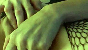 Cody Roy teases Danielle's pussy in fishnets