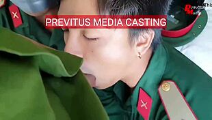 Police and Soldier Tricked into Gay Sex During Intense Casting Session