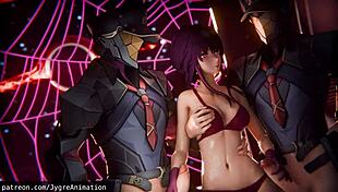 Anime hentai cartoon with big tits and creampie