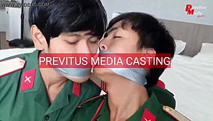 Police and Soldier Tricked into Gay Sex During Intense Casting Session