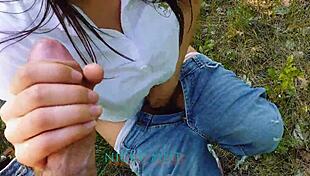 Outdoor fun masturbating with my stepsister