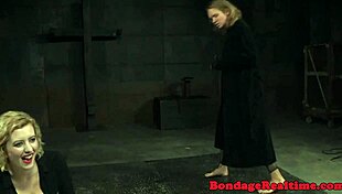 Big breasted submissive punished and humiliated with foot fetish play and possible urination