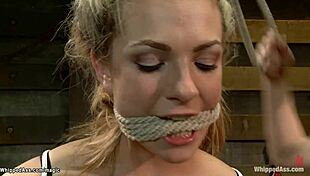 Redhead Dom Anal Fucks Bound Blond Dyke With Gagging