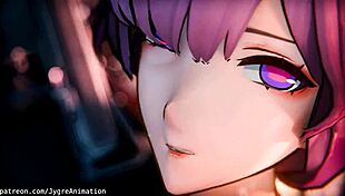 Anime hentai cartoon with big tits and creampie